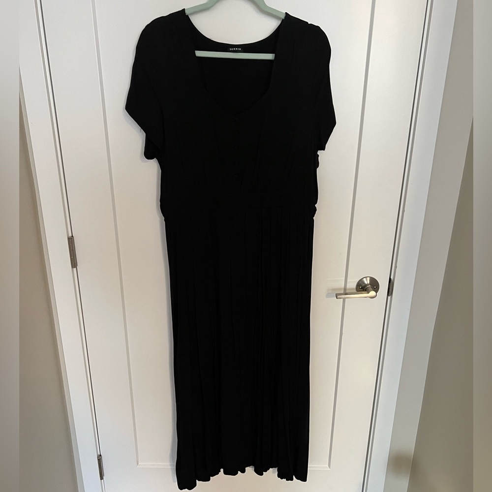 Torrid black maxi dress with button detail
